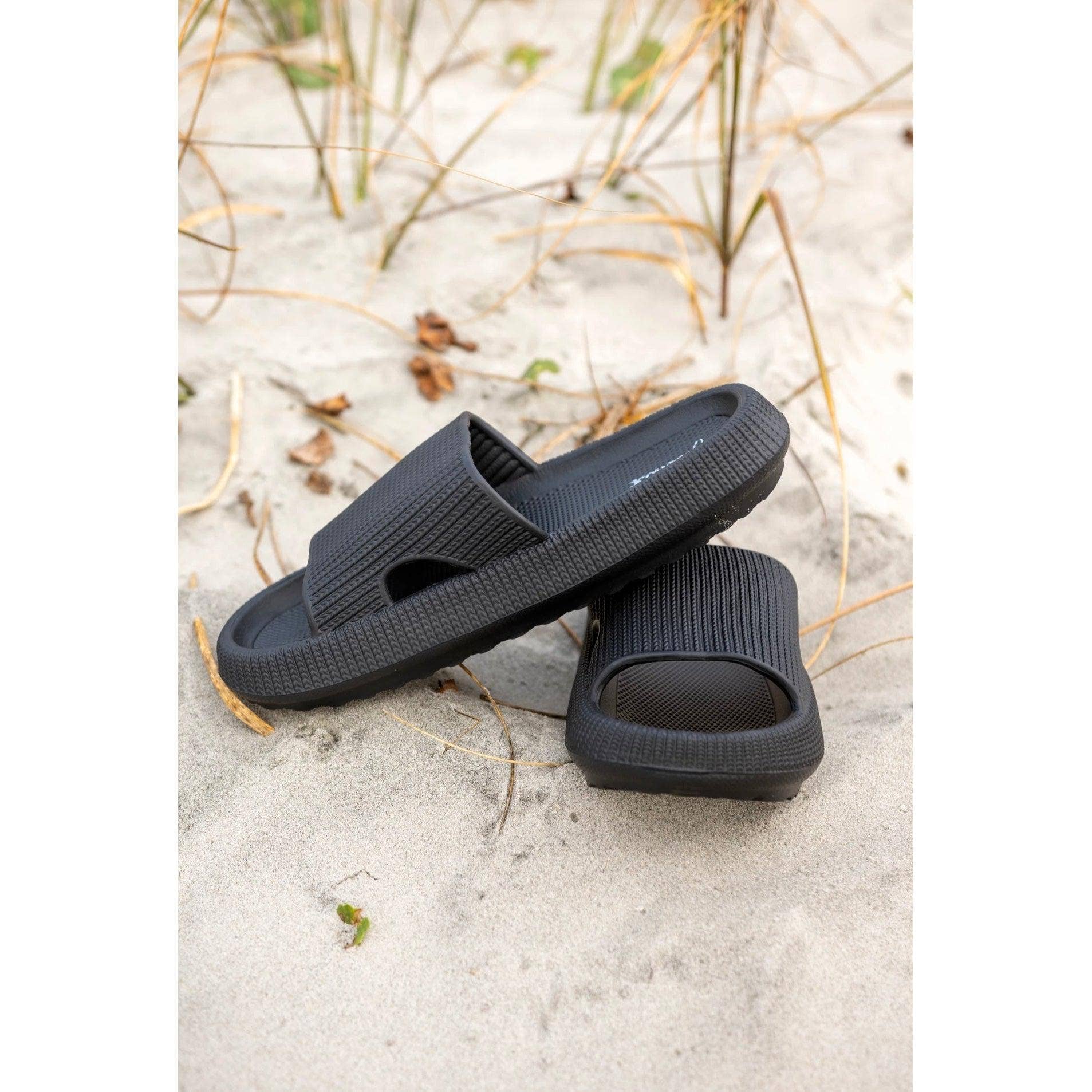 Julia Rose Wholesale - Wholesale Slides - Women's - Black Insanely Comfy -Beach or Casual Slides1