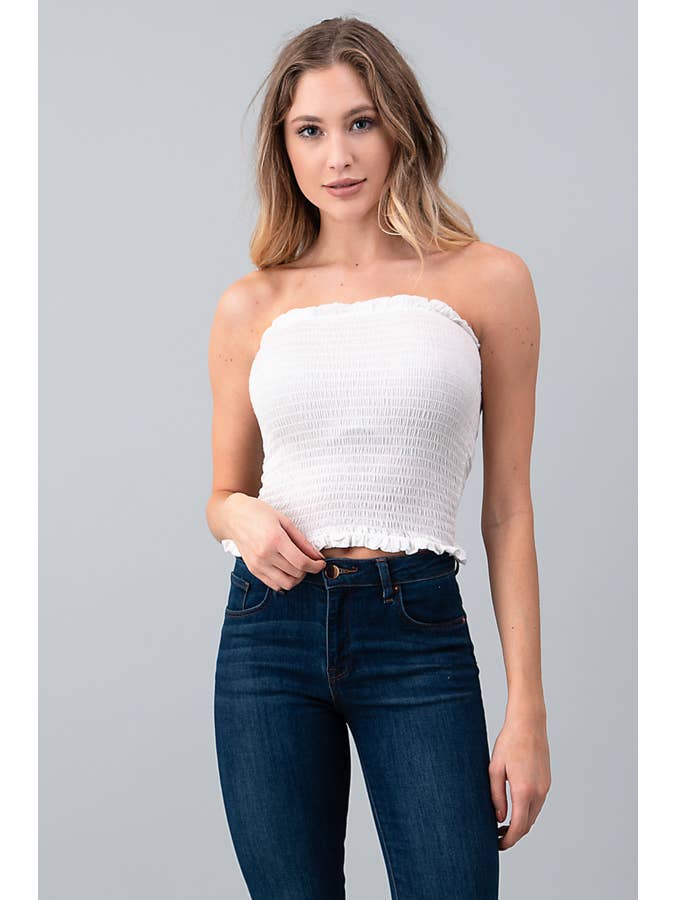 Heart & Hips - Wholesale Knit Top - Women's - AU19472 - SMOCKING TUBE TOP