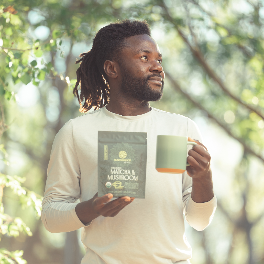 Sunwarrior - Wholesale Powdered Health Drink - Be Well Matcha & Mushroom Drink Mix - Adaptogenic Coffee4