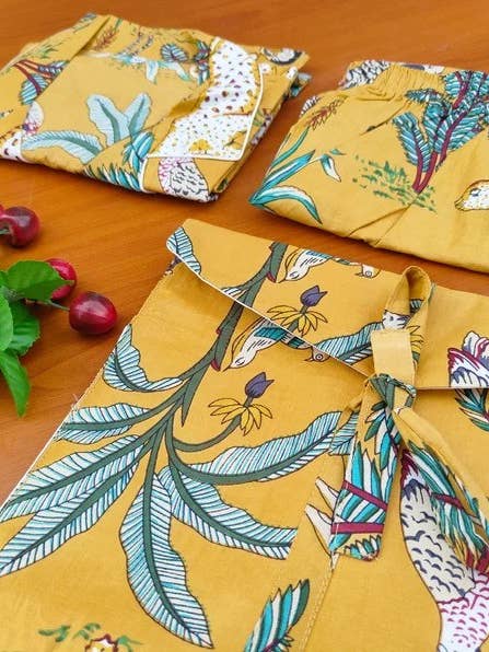 bhavnas boutique – wholesale Sleepwear set – Women's – Adult Pajamas Block Printed Pure Cotton PJ's Set Night Suit1