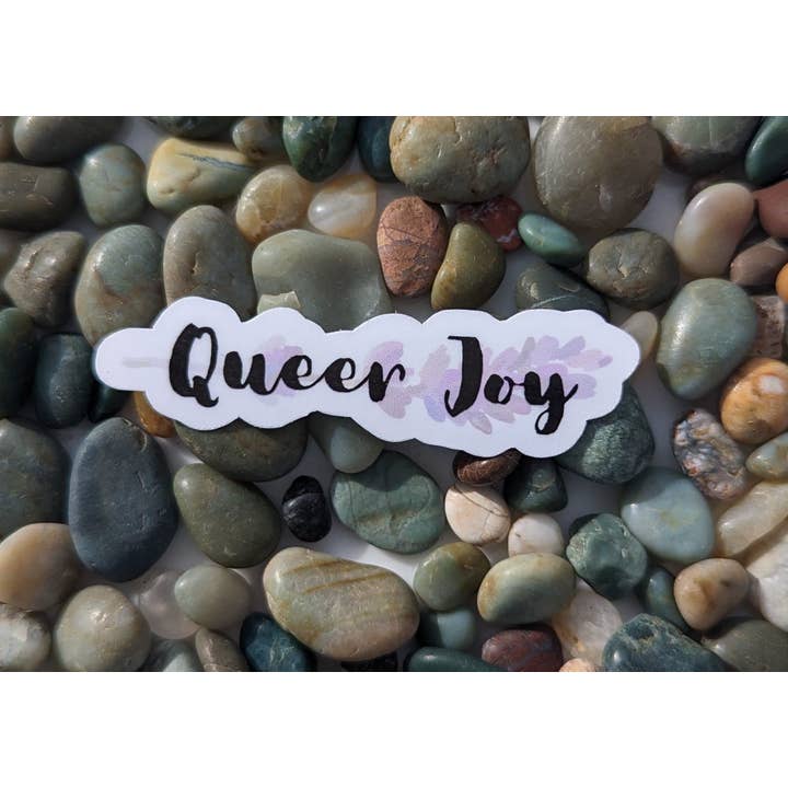 PrismPressCo - Wholesale Sticker - Queer Joy W Lavender Sticker, Pride Sticker, Vinyl Sticker