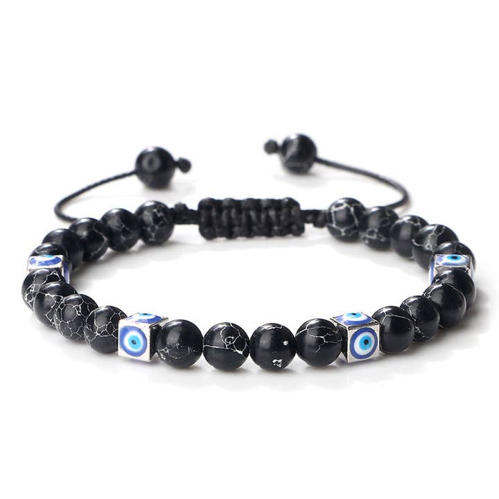 Perimade & Co. LLC - Wholesale Beaded Bracelet - Evil Eye Nazar Turquoise Bead Rope Bracelet in Solid Copper