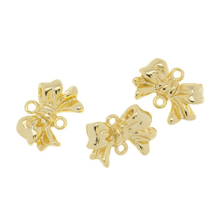 Charms de nœud papillon en ruban doré pour bijoux CNG109 pour la vente par Jewel Pledge