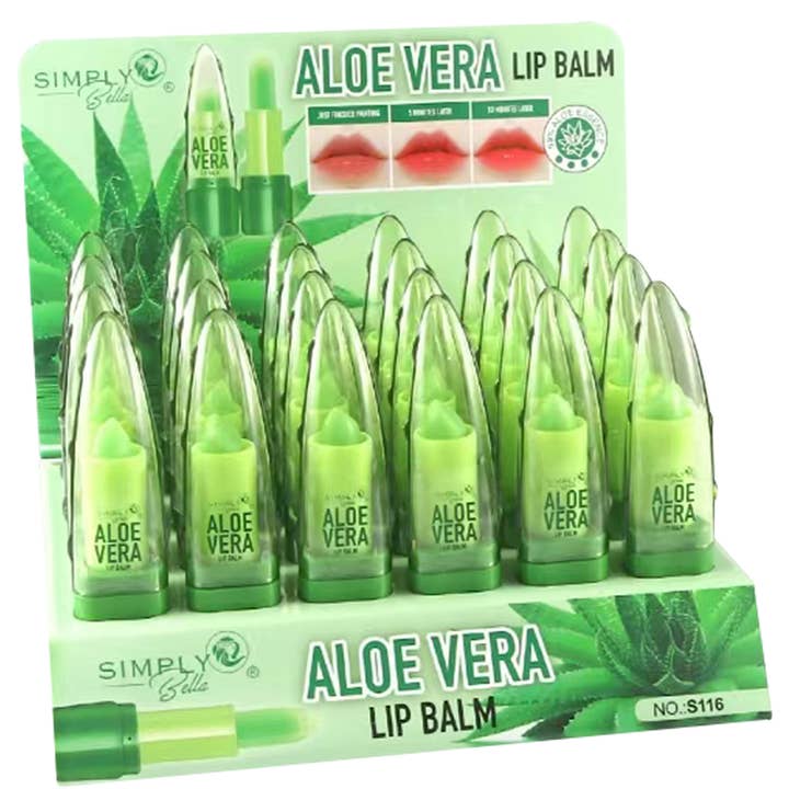 SIMPLY BELLA ALOE VERA LIP BALM 24 UNITS , S 116 for wholesale by JOIA ACCESSORIES