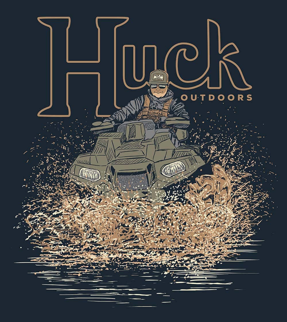 Huck Outdoors - Wholesale Screen Printed T-Shirt - Unisex - Mud Boggin'0