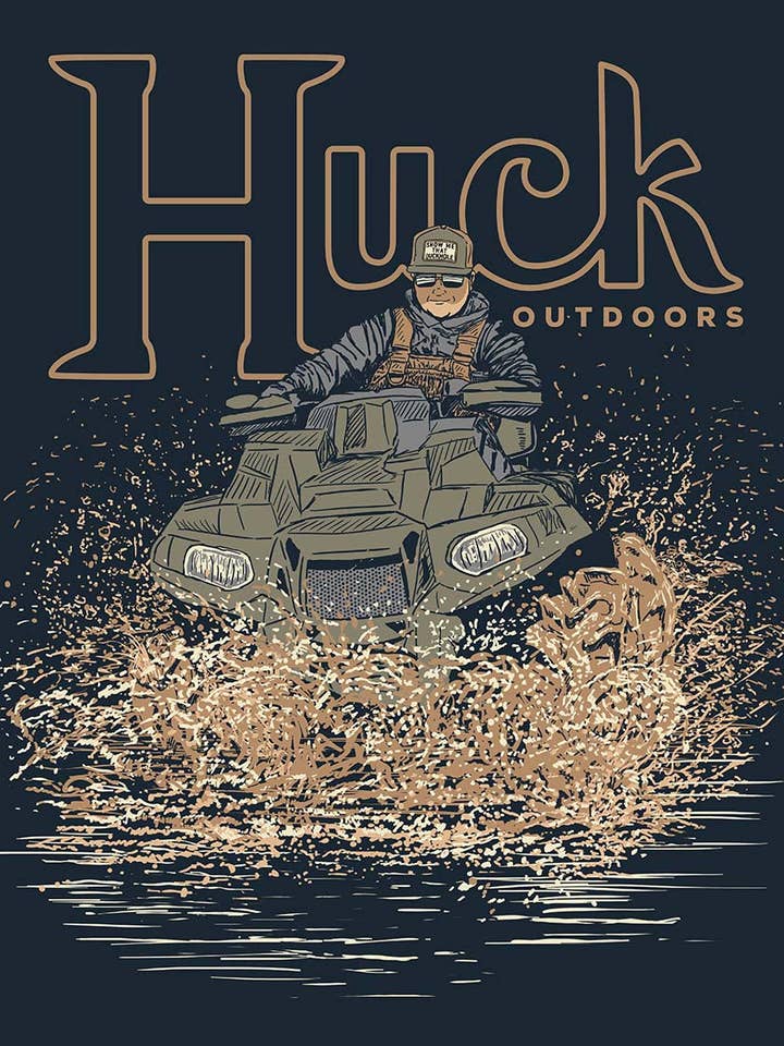 Huck Outdoors - Wholesale Screen Printed T-Shirt - Unisex - Mud Boggin'