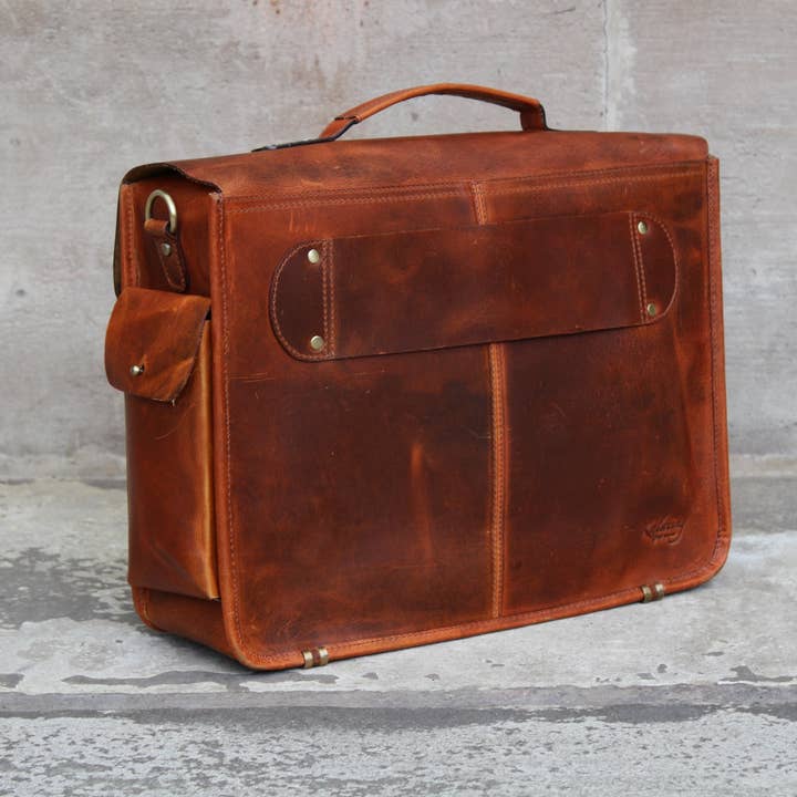 Kalating Leather UK - Wholesale Briefcase - Unisex - Top Grain Leather Mens Womens Briefcase Laptop Business Bag3