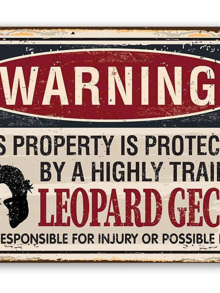 Property Protected By Leopard Gecko - Metal Sign for wholesale by Lone Star Art Metal Signs