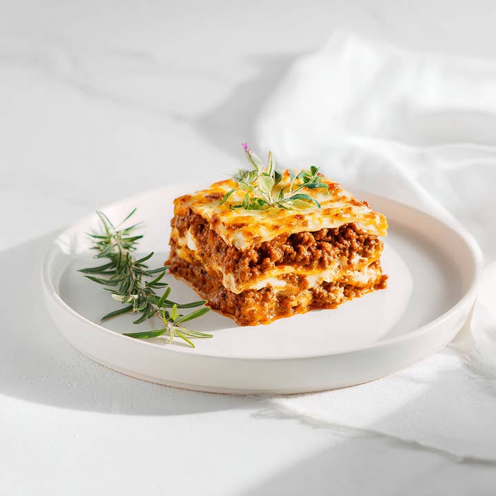 Gluten-Free Grass-fed beef Lasagna 2 LB Tray for wholesale by FaBene and Co LLC