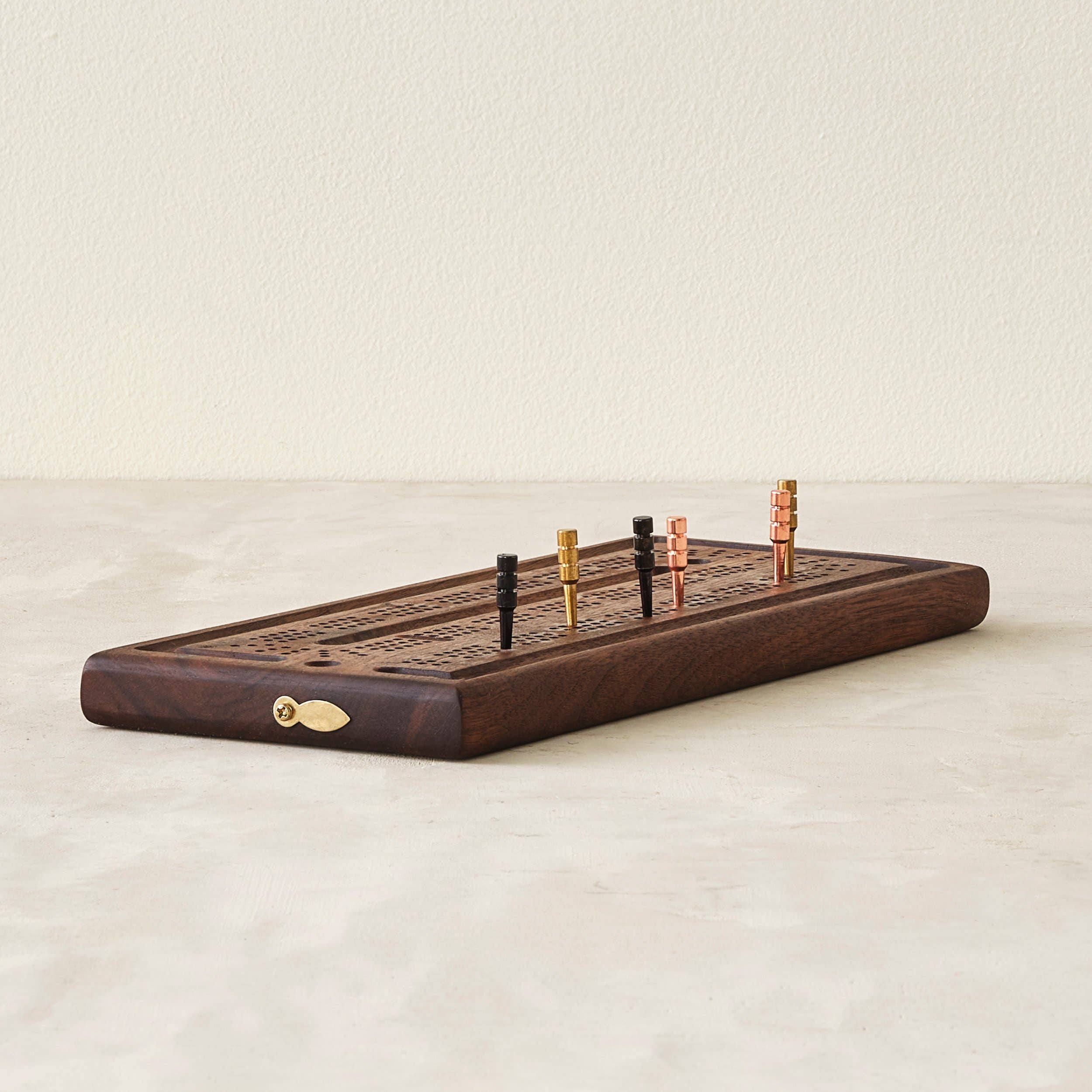 Relic Modern™ | Furniture & Objects - Wholesale Board Game - Modern 3-Player Cribbage Board with Pegs in Walnut or Cherry2