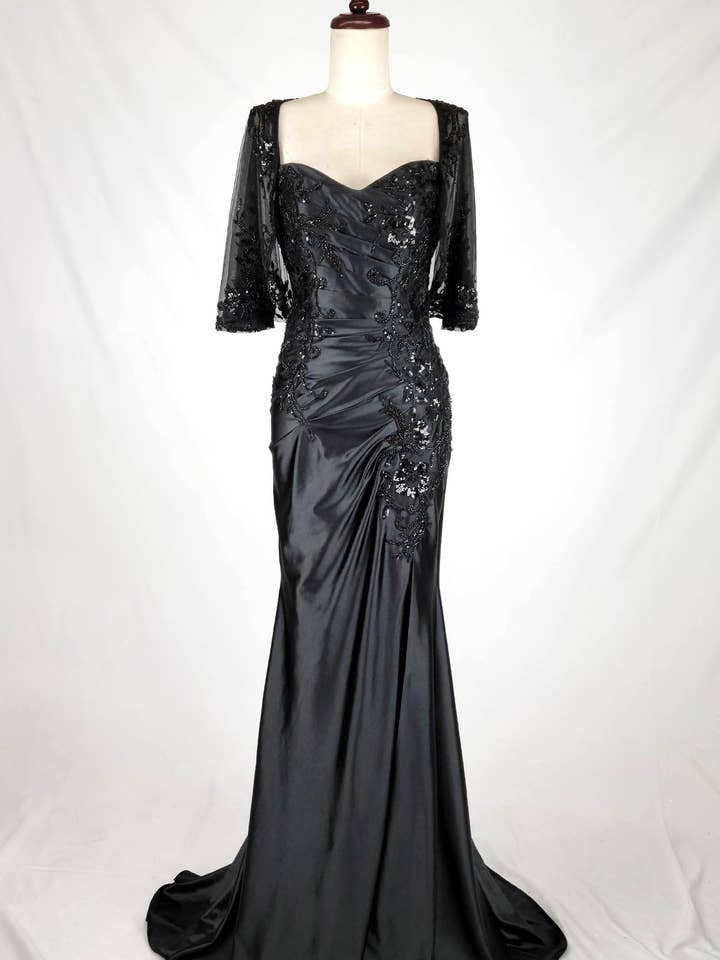 Satinklänning för brudens mor med sjal C364 för wholesale av Chicas