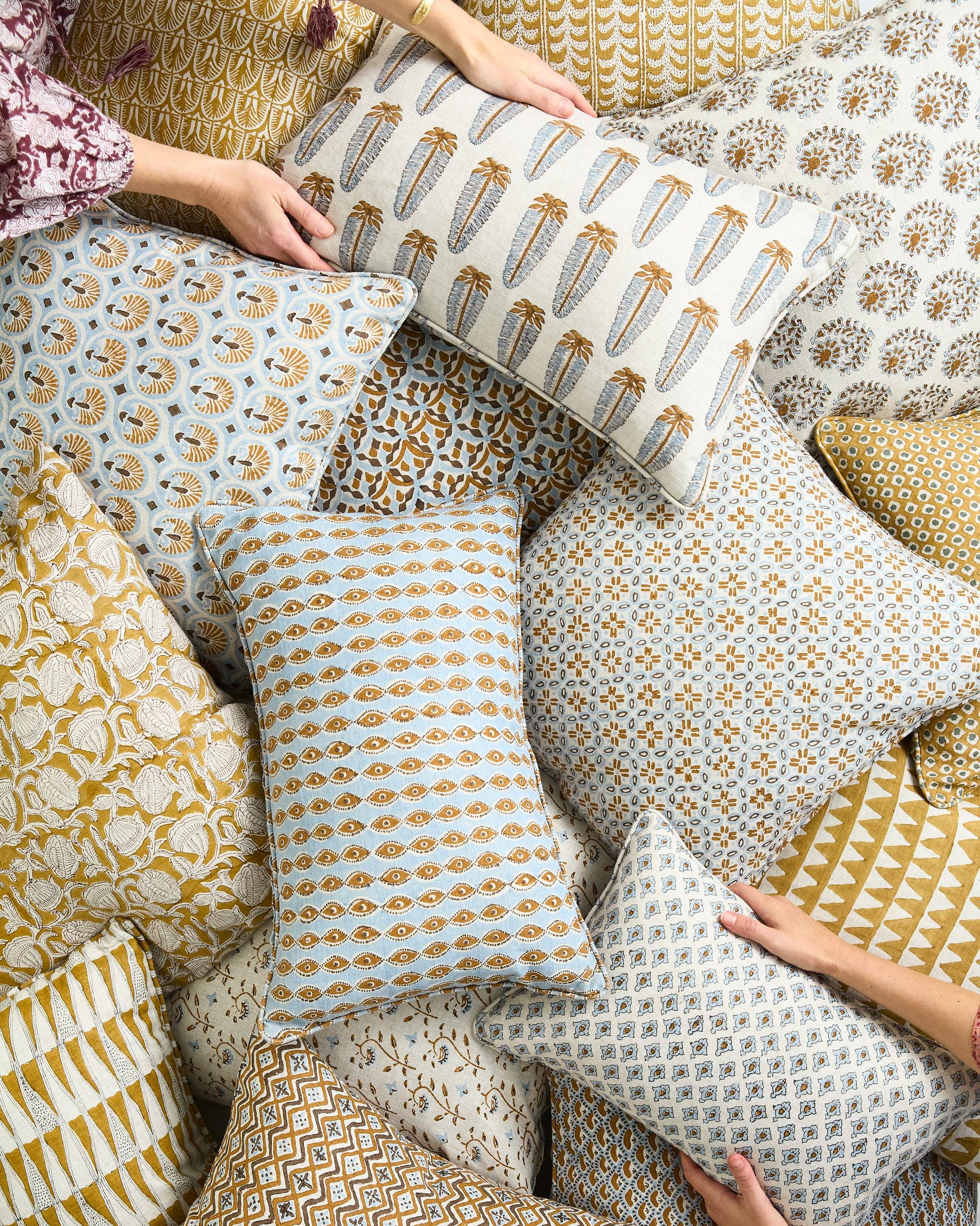 Walter G - Wholesale Throw Pillow Cover - Marbella Saffron Pillowcase2