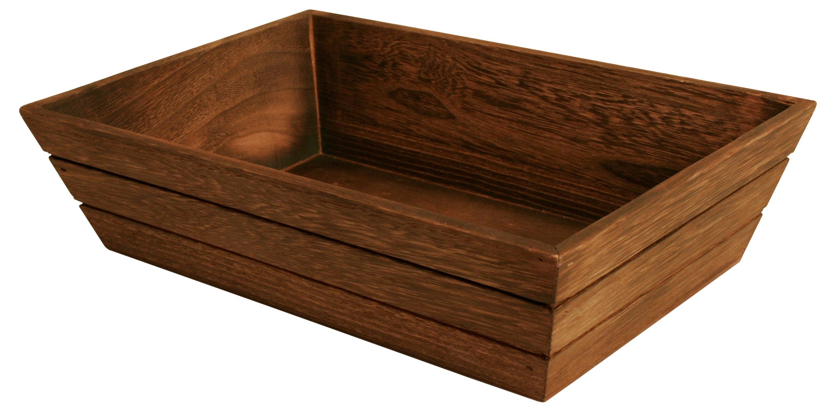 WALD IMPORTS - Wholesale Serving Tray - 12" Dark Stained Wood Grooved Serving Tray3