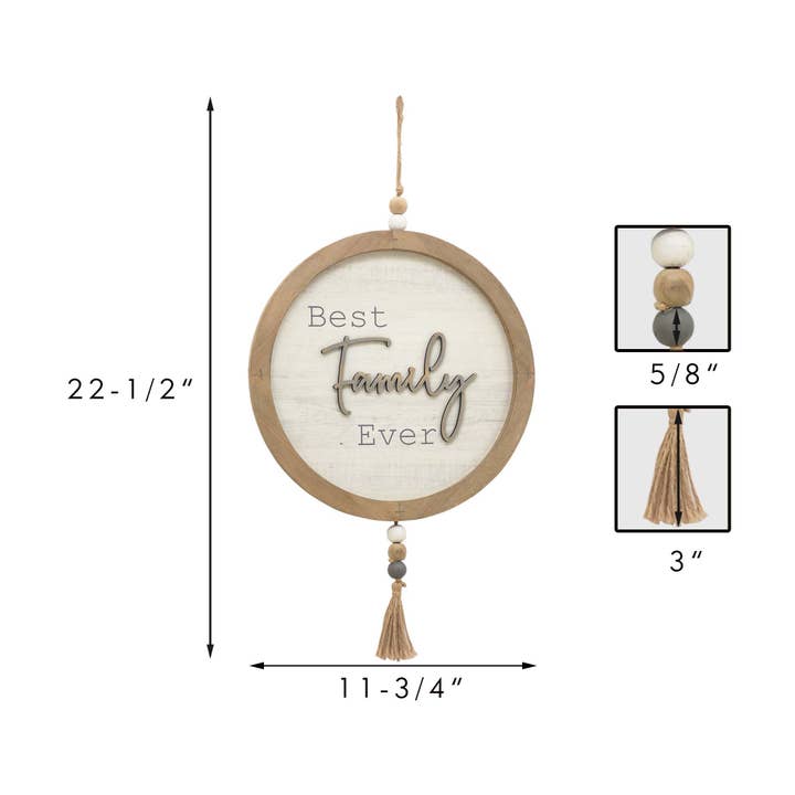 Paris Loft Inc - Wholesale Sign - PARISLOFT Wood Wall Sign with Sayings-Best Family Ever