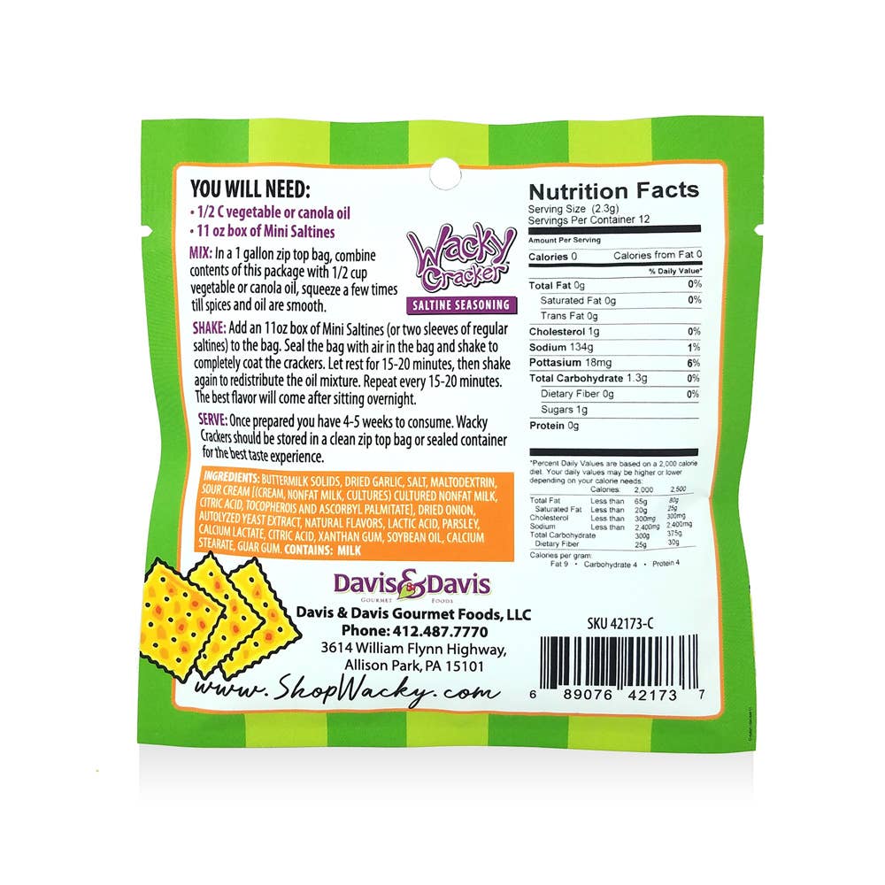 Davis & Davis Gourmet Foods – wholesale Dipp – Dubbel D Ranch Wacky Cracker1