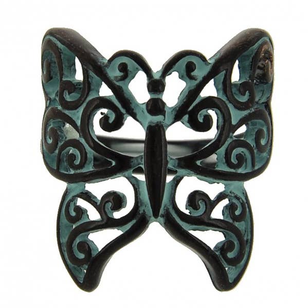 FR2759 Patina filigran sommerfugl metalstrækring for engroshandel hos 0011 PREMIERE
