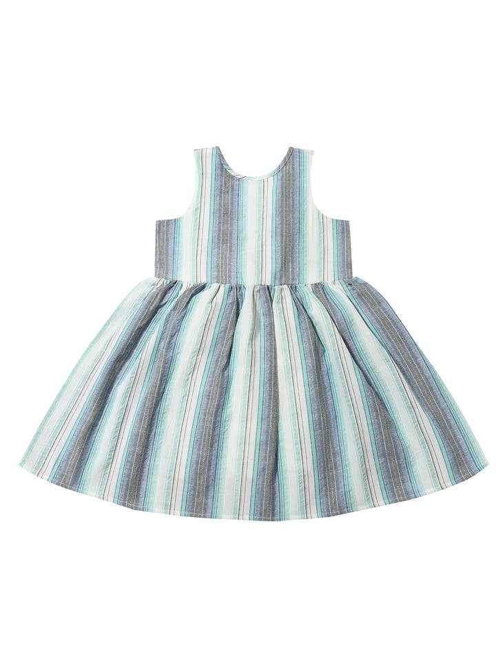 Vignette - Wholesale Dress - Kids - Jewel Dress in Blue Multi Stripe