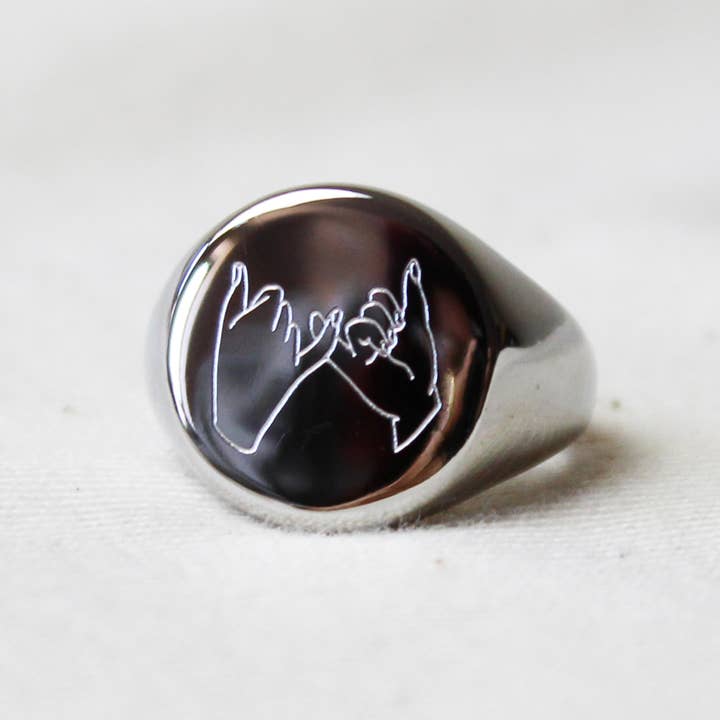 Cousins Collective - Wholesale Signet Ring - Pinky/Pinkie Promise Chunky Signet Ring - Silver