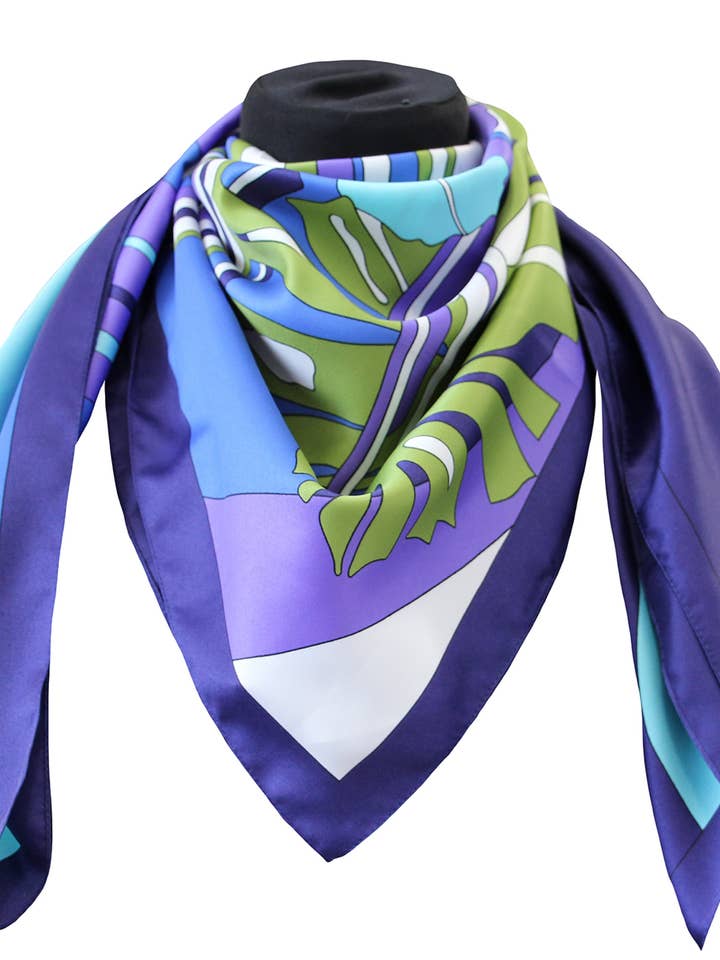 100% Dis Jungle Poly Scarf 62809 Var Blue for wholesale by tessago