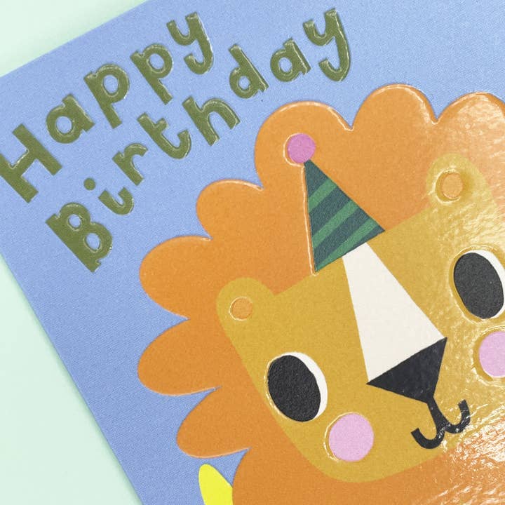 Raspberry Blossom – wholesale Birthday card – Happy Birthday Lion (LIJ86)1