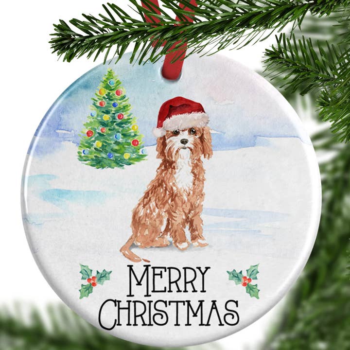 WagATudeTags - Wholesale Ornament - Cavapoo Christmas Ornament - Personalised
