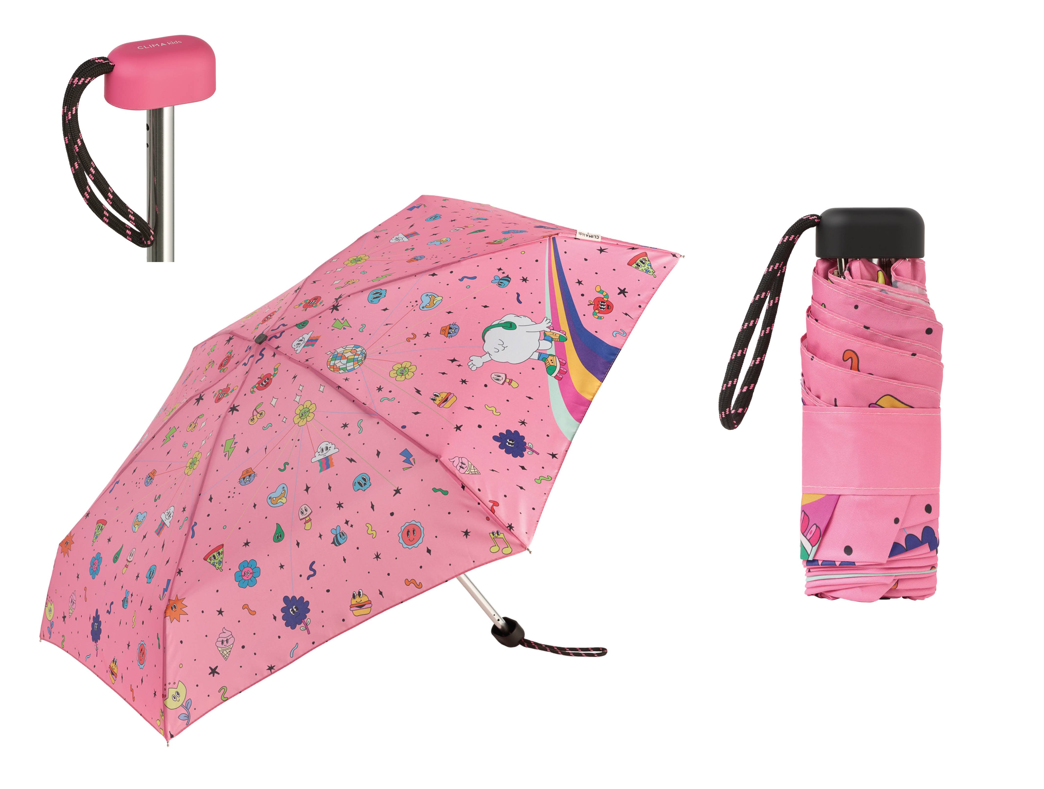 Clima Umbrellas - Wholesale Umbrella - Kids - Manual folding umbrella with bag | Disco party print 1