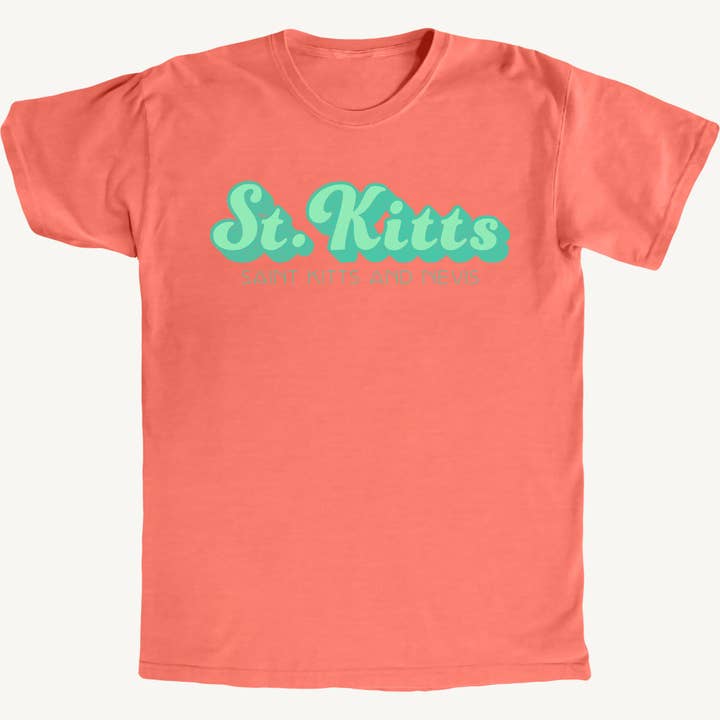 St. Kitts Script Premium Tee for wholesale by Salt Water Colours