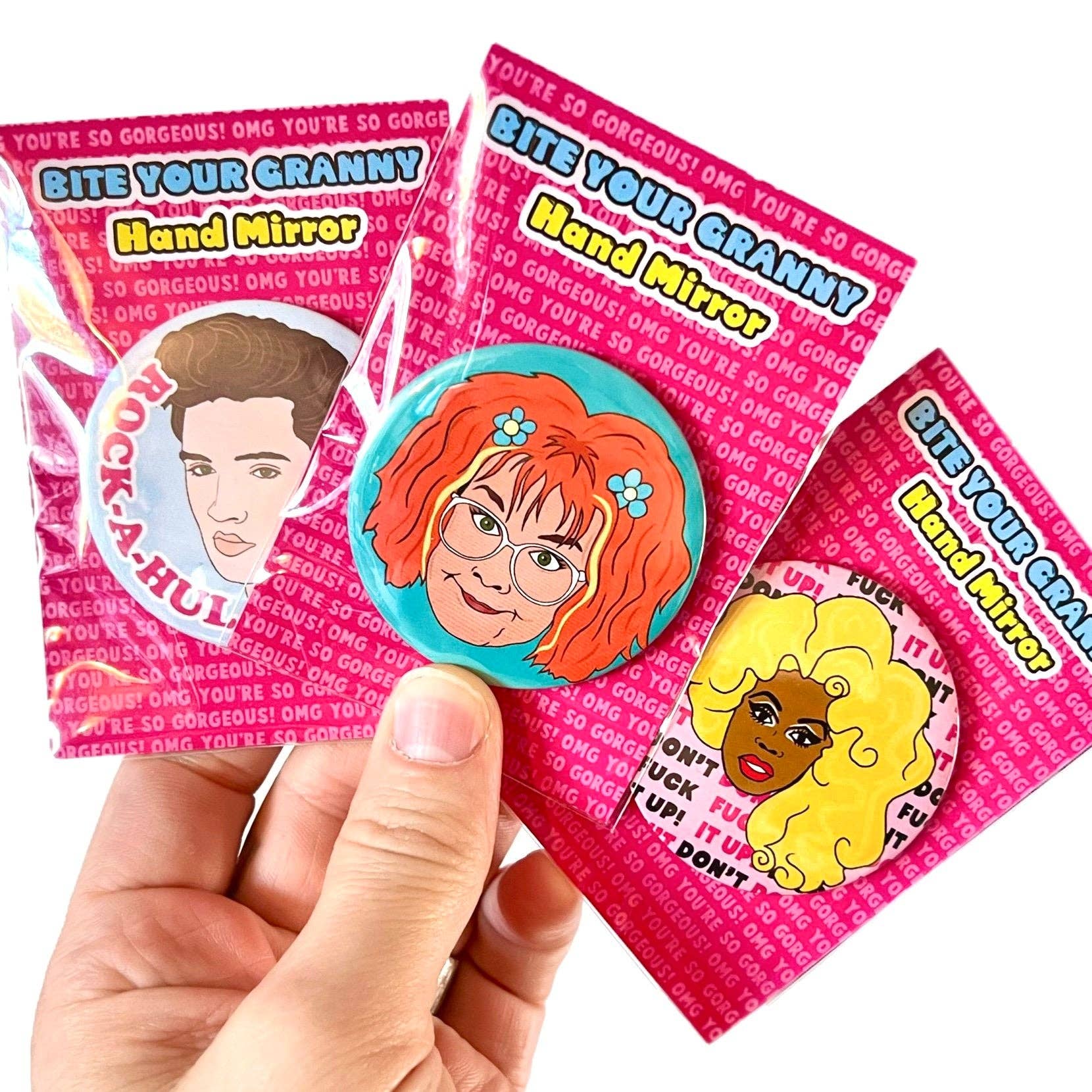 Bite Your Granny - Wholesale Compact Mirror - Gay Leather Cub Hand Pocket Mirror1