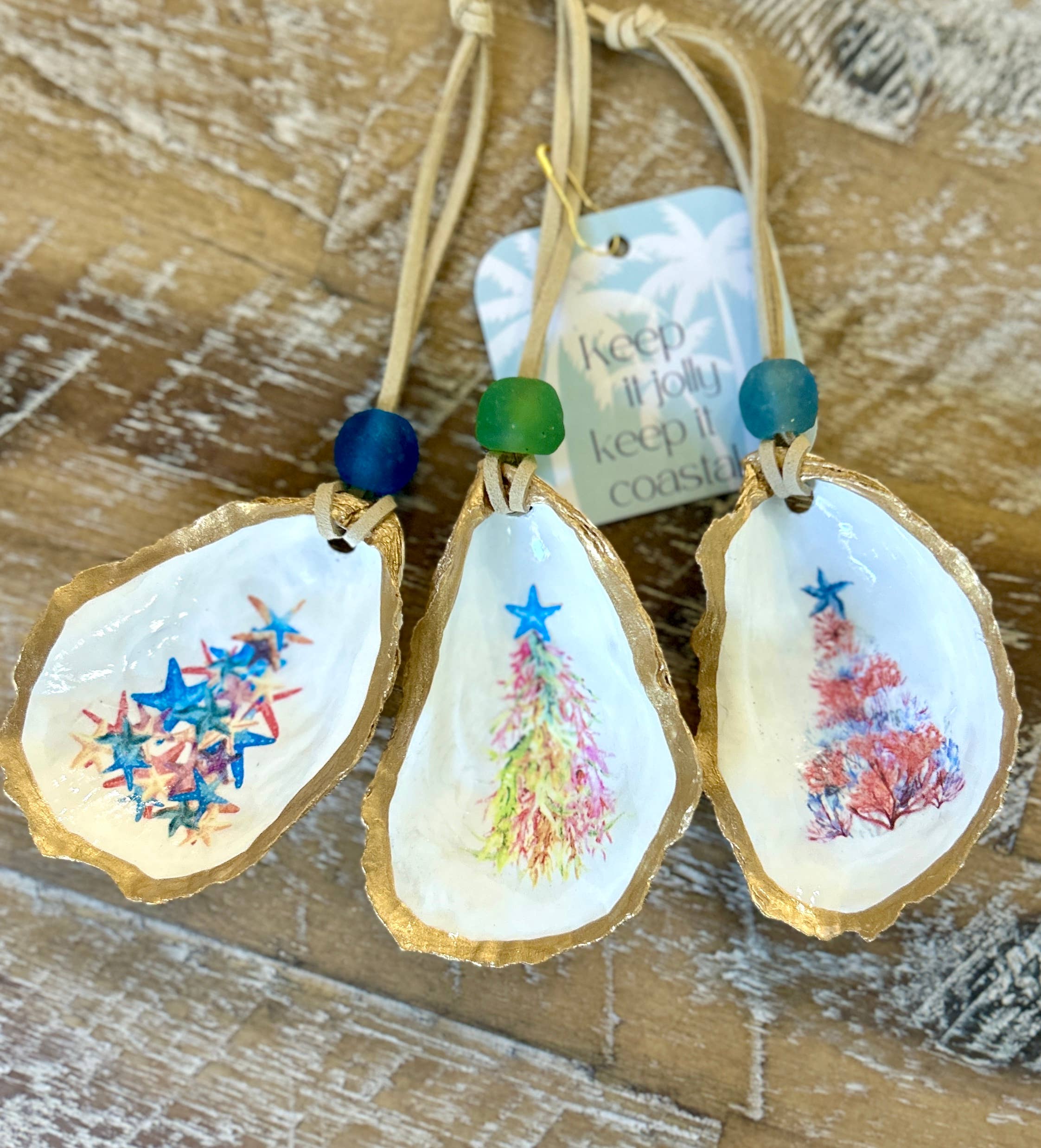 Coast and Cork - Wholesale Ornament - Coastal Christmas Tree Ornament - Oyster Shell1