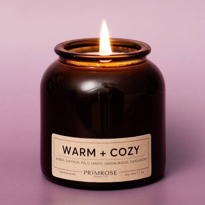 WARM + COZY for wholesale by Primrose Candle Company