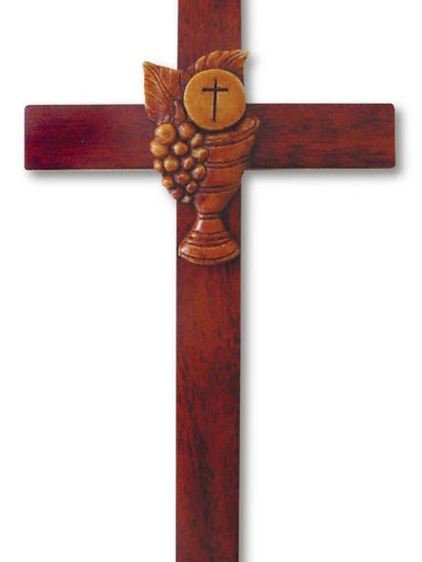 Croce/Calice 8" - Mogano/Resina per la vendita all'ingrosso da parte di H.J. SHERMAN COMPANY, INC.