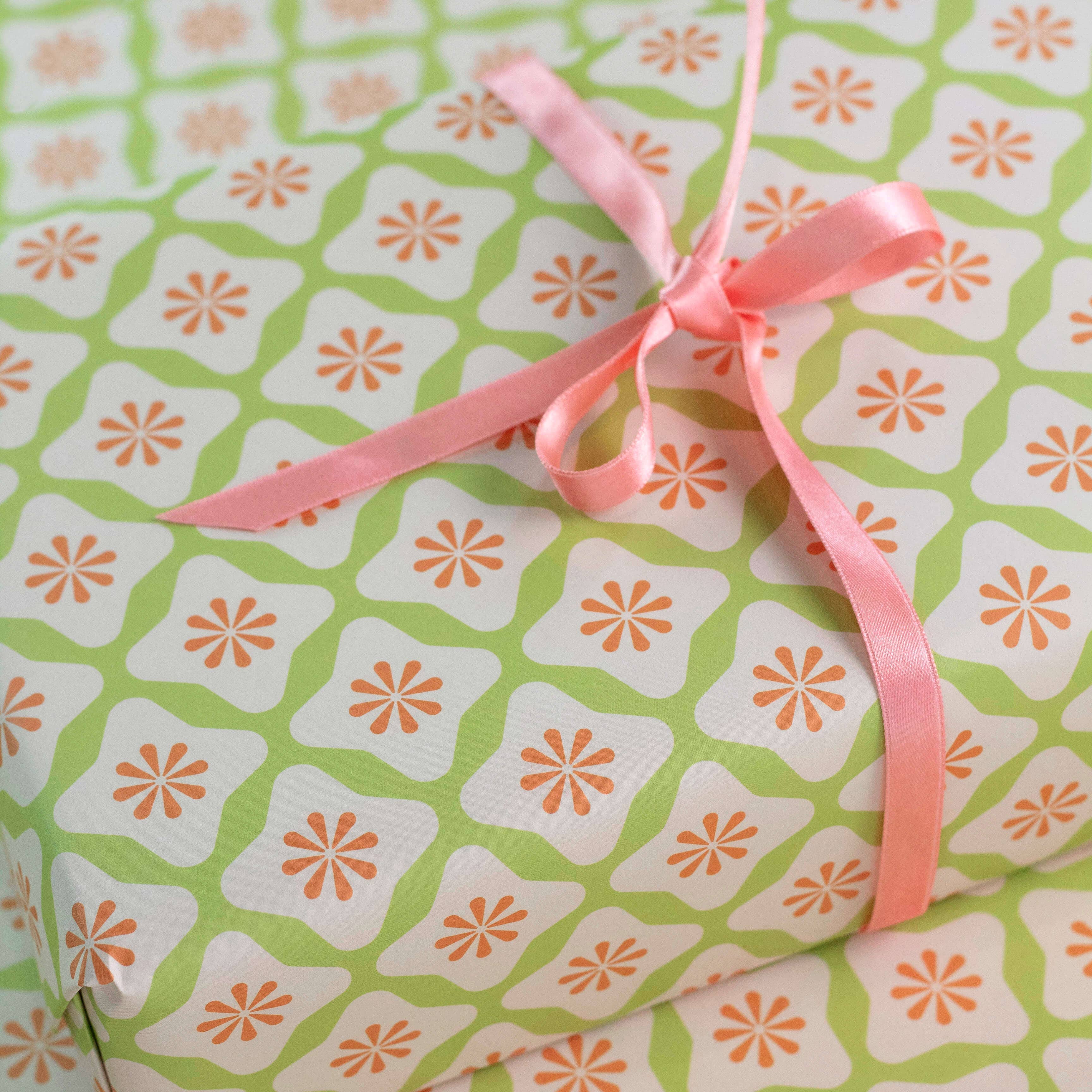 Lately Studio - Wholesale Flat Wrap - Diamond Floral Wrapping Paper Sheet | Birthday Gift Wrap2