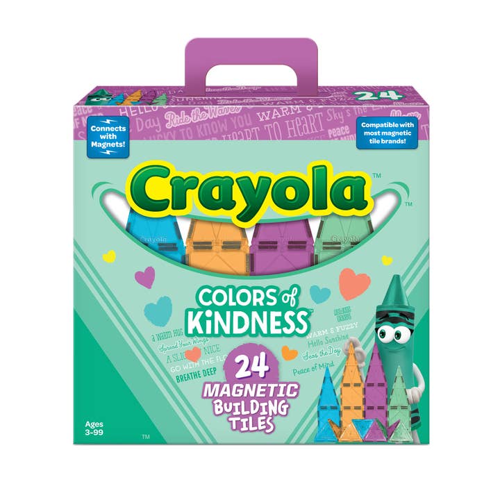 CreateOn - Wholesale Building Set - Kids - Crayola Colors of Kindnes Magnetic Tiles 24-Piece Set