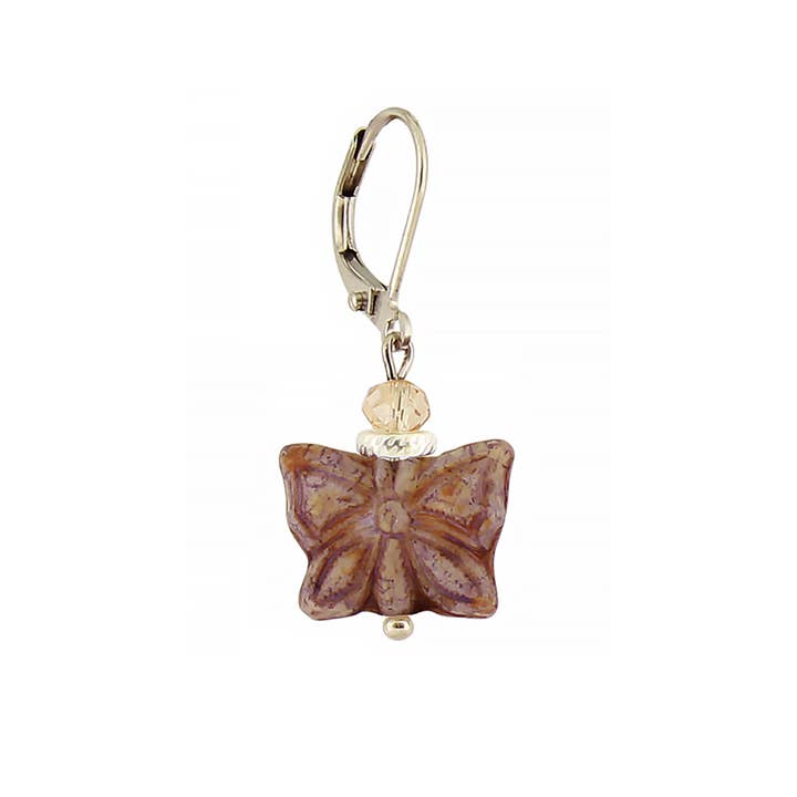 Baked Beads - Wholesale Dangle Earrings - Glass Butterfly Bead Earring