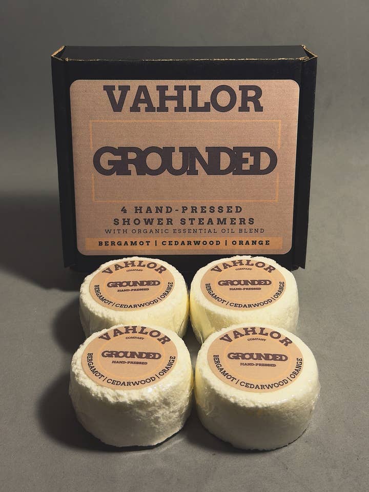 GROUNDED – Bergamot & Cedar Shower Steamers, 4-Pack for wholesale by VAHLOR COMPANY