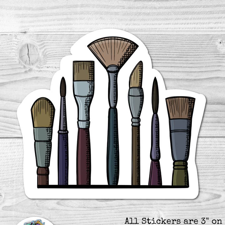 Tools of the Trade: Brushes- Sticker for wholesale by For Art Sake Stickers