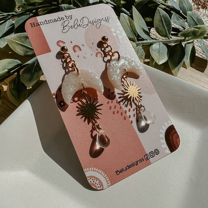 Belu Designss - Wholesale Dangle Earrings - Moon - Sun - Drop - Polymer Clay Earrings3