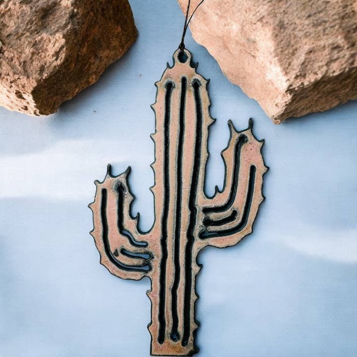 Cactus Ornament Western Southwestern metal Arizona recycle for wholesale by Iron Jewel