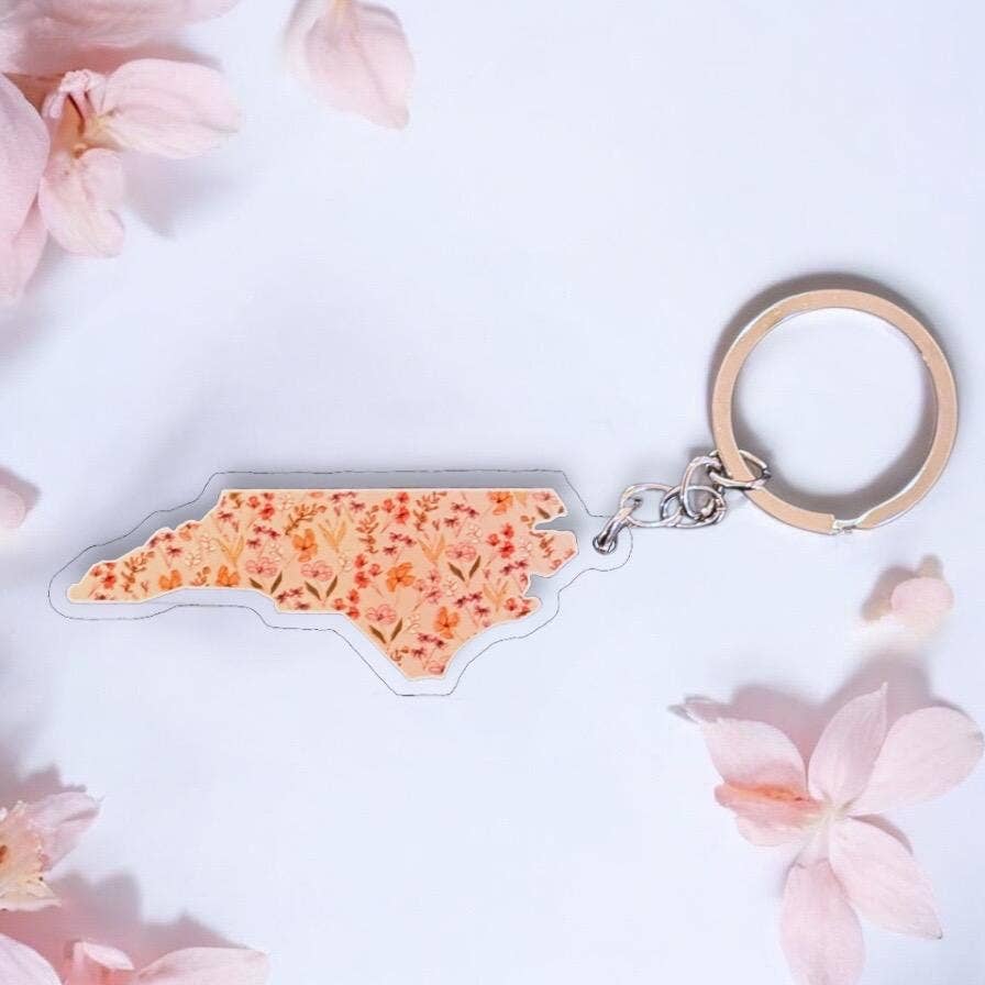 Positively North Carolina - Wholesale Keychain - Women's - North Carolina Floral Keychain & Bag Charms for Women2