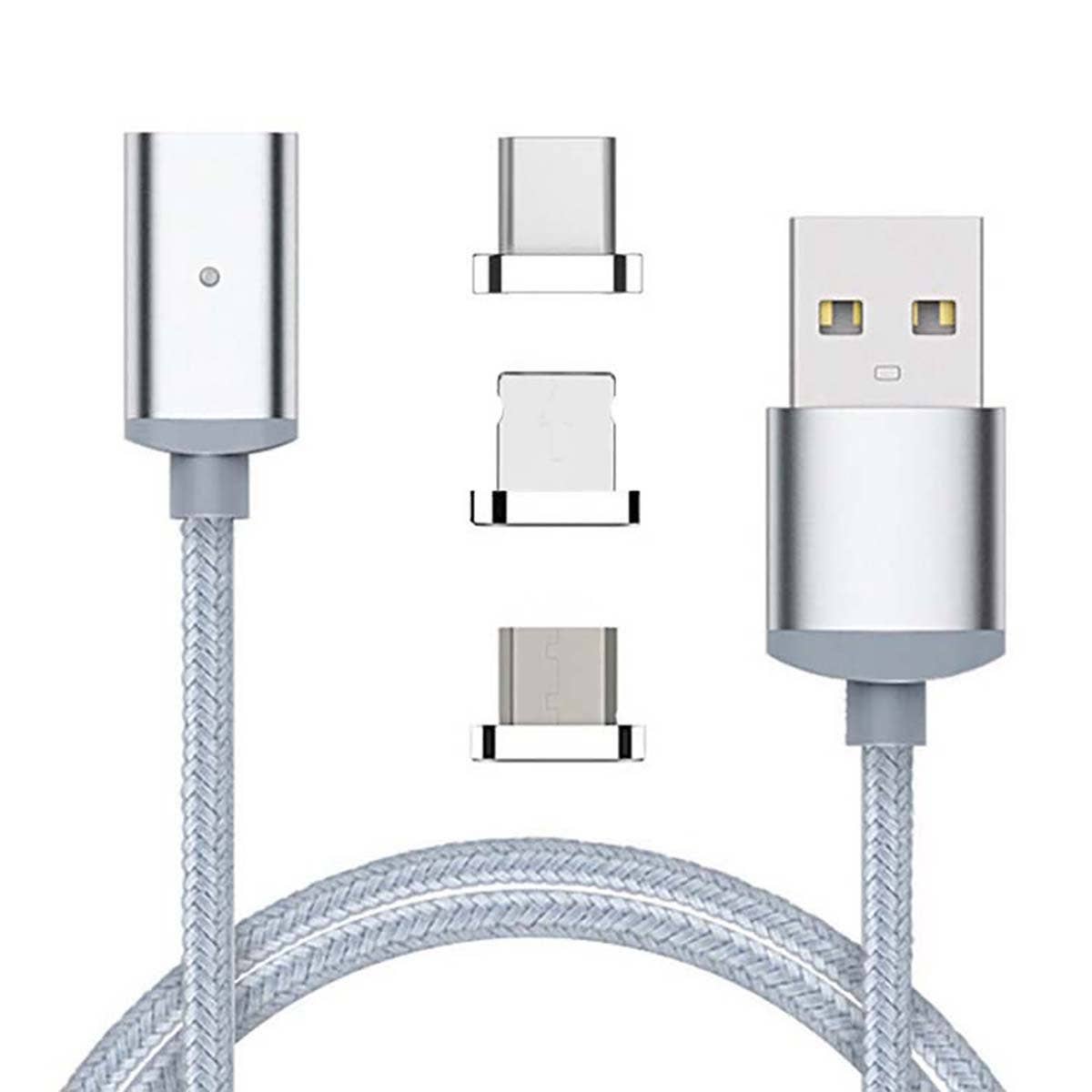 Silver Fast Charging 3 in 1 Magnet Cable for wholesale on Faire10