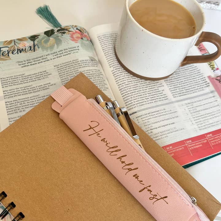 Christian pencil case - bible & journal accessory for wholesale by Rose and Bumble