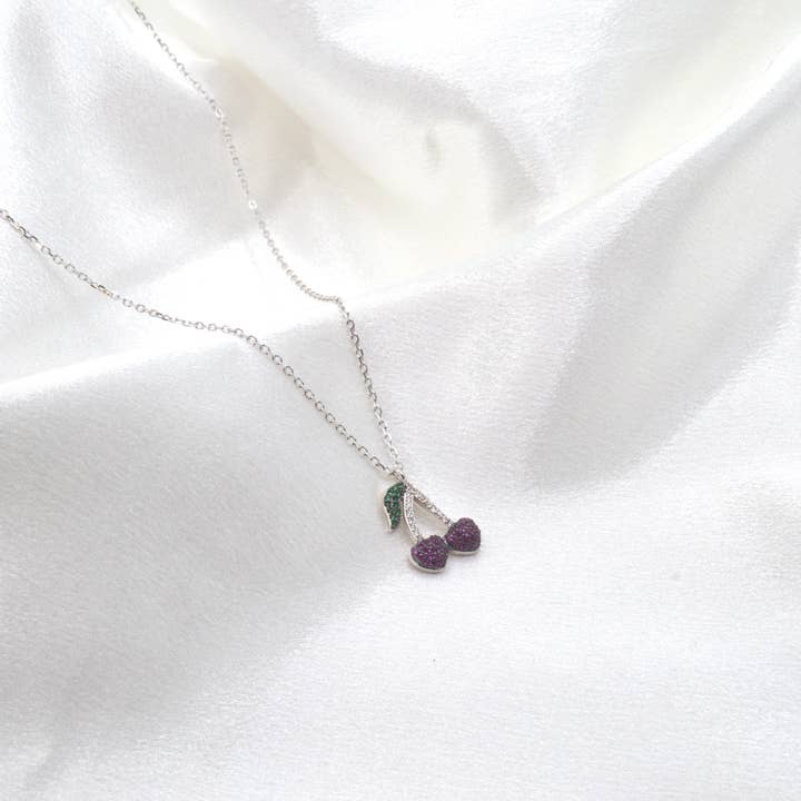 Cherry Pave Necklace for wholesale by Graceful Jewels co.