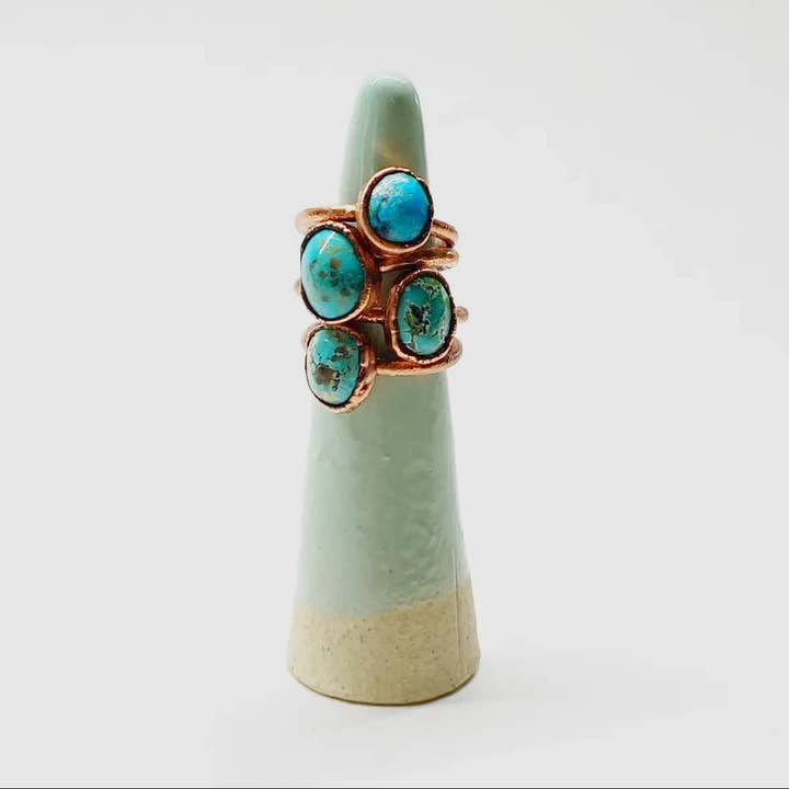 MergingMetals - Wholesale Cocktail/Statement Ring - Southwest Turquoise Ring / Copper Ring