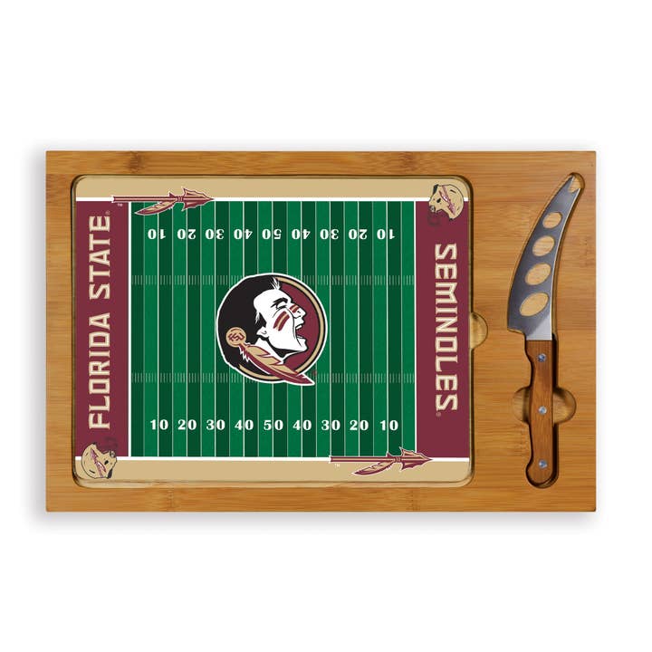 Florida State Seminoles Icon Glass Cutting Board for wholesale by Picnic Time Family of Brands