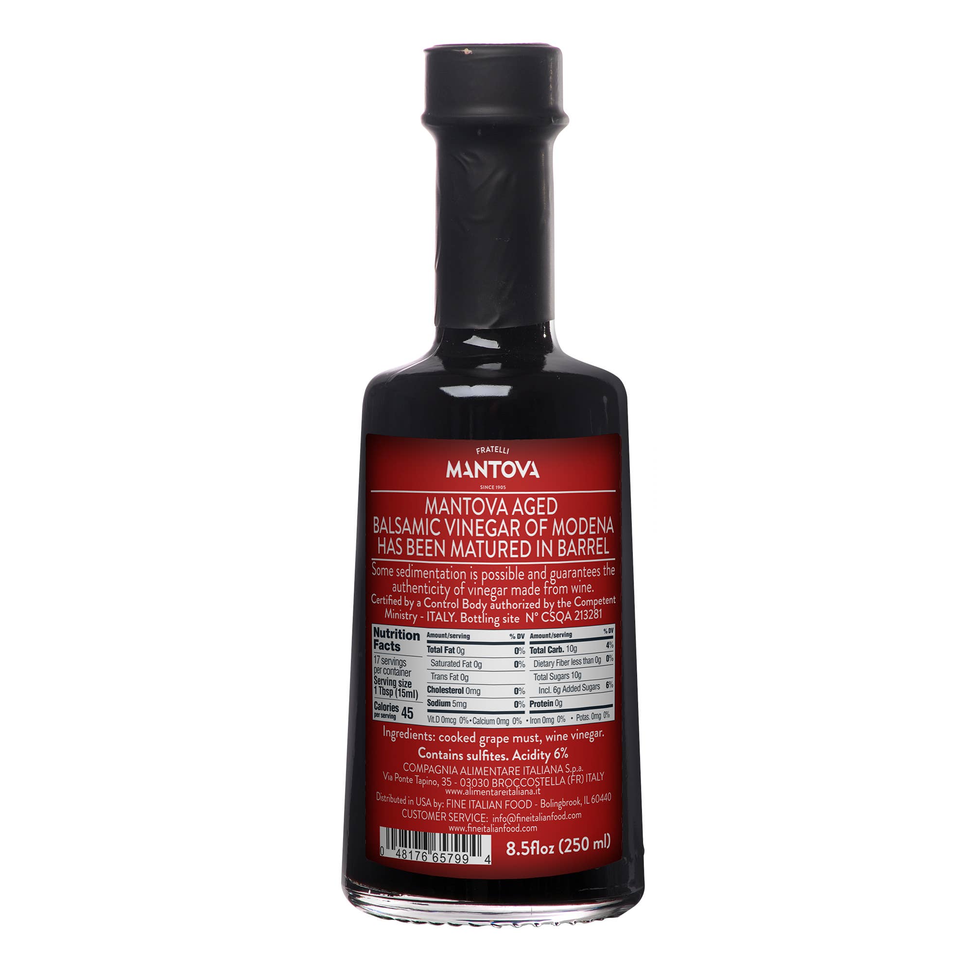 Fine Italian Food - Wholesale Vinegar - Mantova Aged Balsamic Vinegar of Modena PGI, 8.5 fl. oz.1