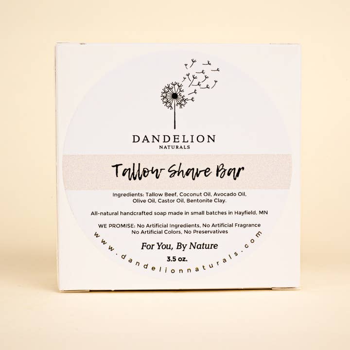 Dandelion Naturals - Wholesale Shave Soap - Shave Bar | Shave Soap | Tallow Shave Soap | Unscented Soap