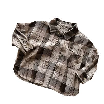 Button Up Flannel in Alpine Heritage Plaid for wholesale by ntrl co.