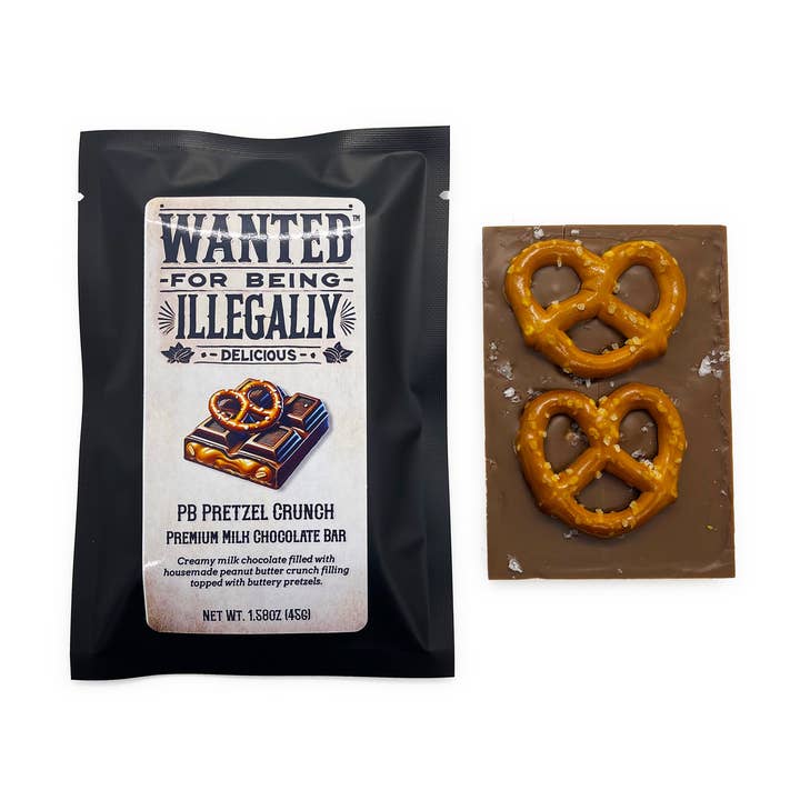 WANTED Bar: PB Pretzel Crunch for wholesale by Buoyant Chocolates & Confections