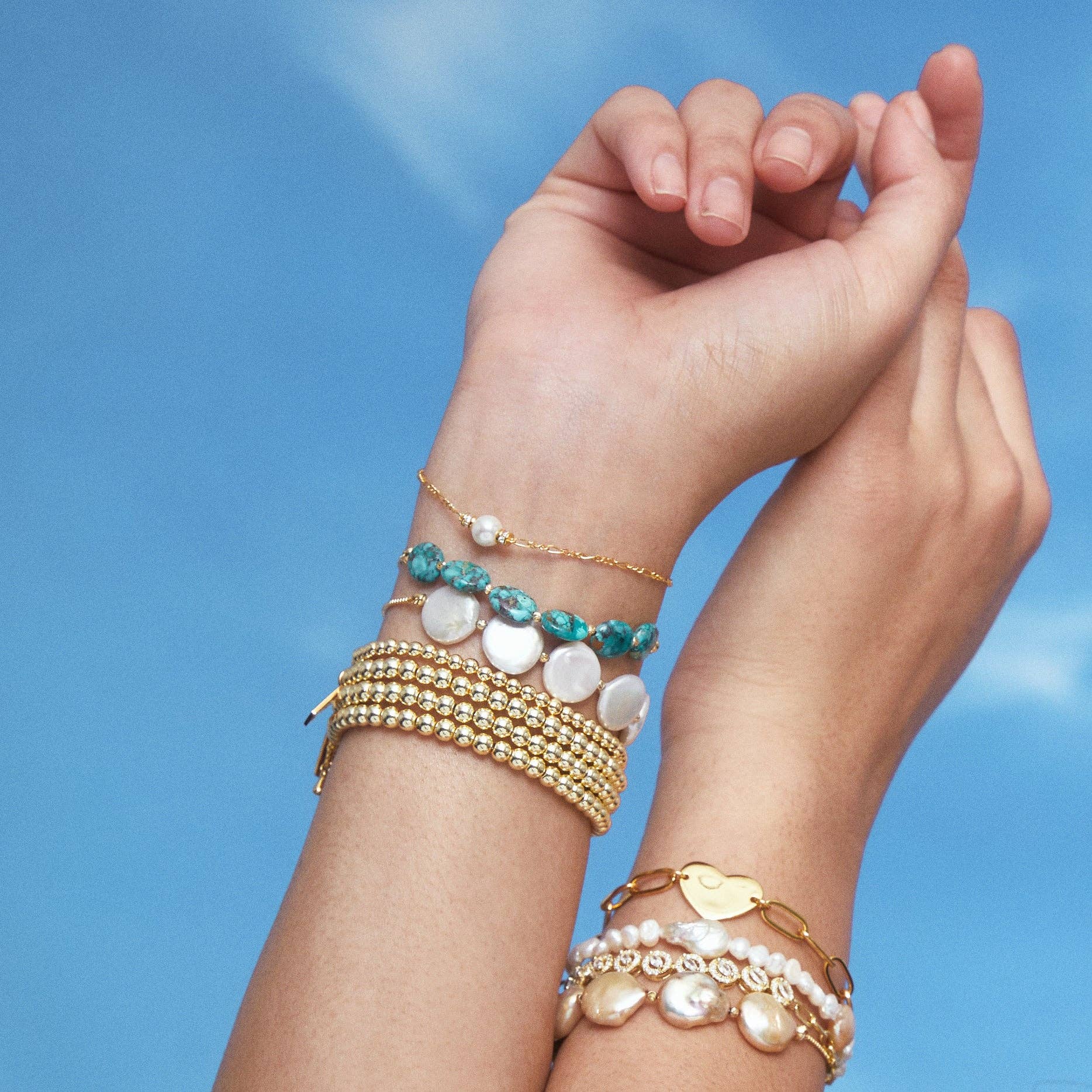 fyb jewelry - Wholesale Charm/Dangle Bracelet - LUCIA PEARL PULL TIE BRACELET GOLD1