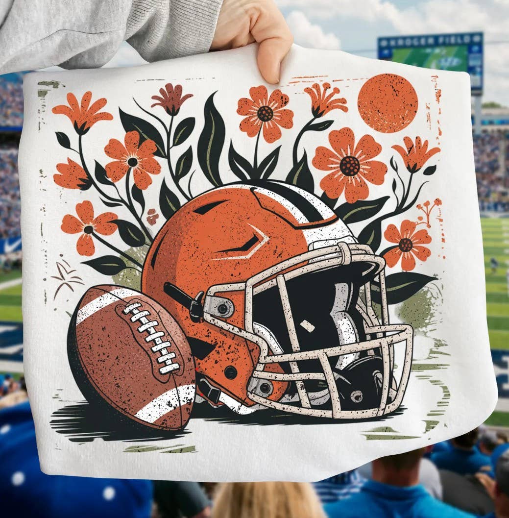 Front Porch Boutique - Wholesale T-Shirt (Graphic) - Women's - Floral Football Gear Short Sleve Tee1